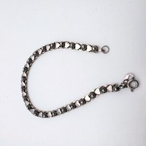 Vtg TMN Signed 925 Sterling Silver‎ Tennis Bracelet Hearts Love FREE $HIPPING!!!